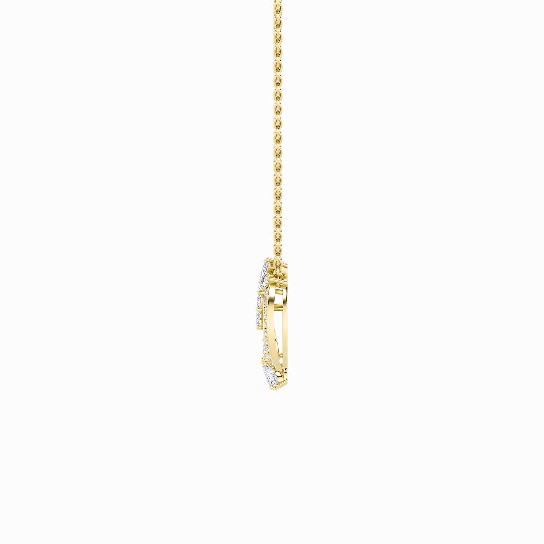 2.5Cttw Marquise Shaped Lab Grown Diamond (F/VS) Heart Shaped Pendant in 14K Gold