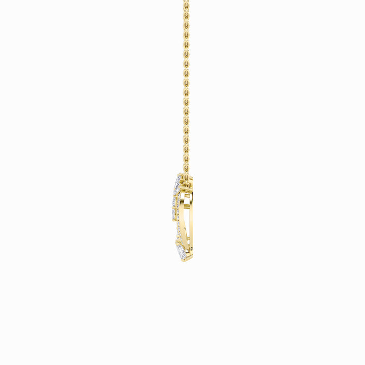 2.5Cttw Marquise Shaped Lab Grown Diamond (F/VS) Heart Shaped Pendant in 14K Gold