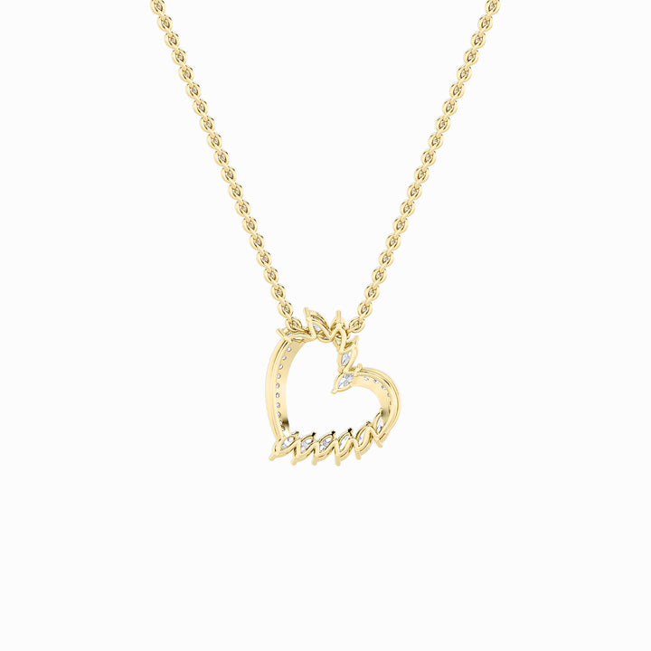 2.5Cttw Marquise Shaped Lab Grown Diamond (F/VS) Heart Shaped Pendant in 14K Gold