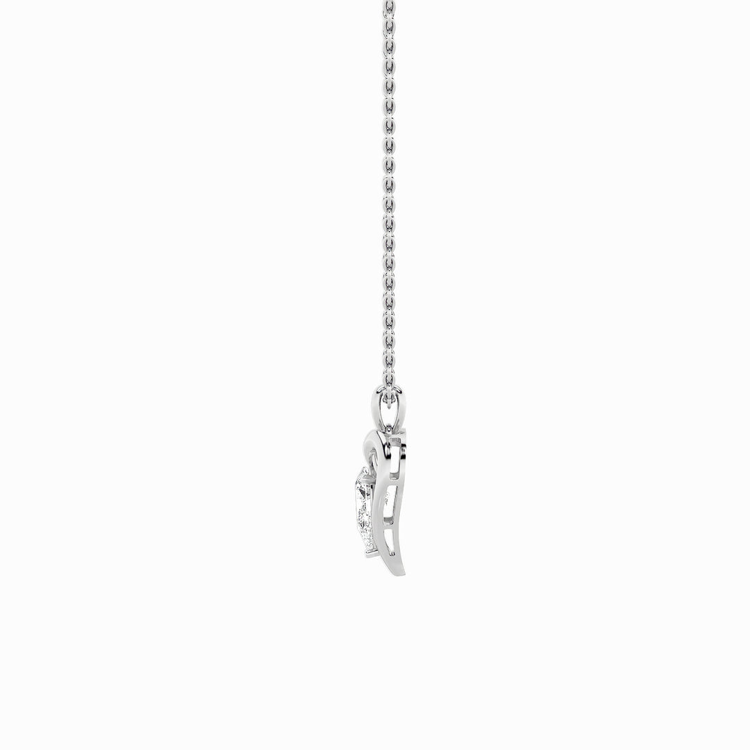 2Cttw Pear Shaped Lab Grown Diamond (F/VS) Heart Shaped Pendant in 14K Gold