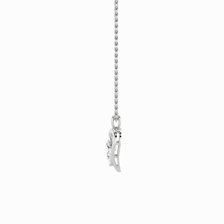 2Cttw Pear Shaped Lab Grown Diamond (F/VS) Heart Shaped Pendant in 14K Gold