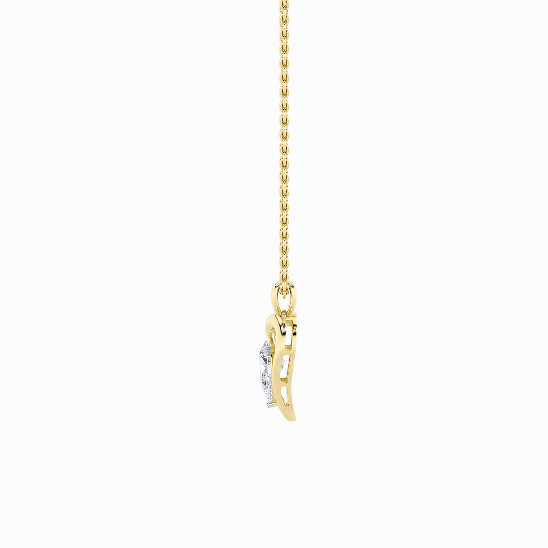 2Cttw Pear Shaped Lab Grown Diamond (F/VS) Heart Shaped Pendant in 14K Gold