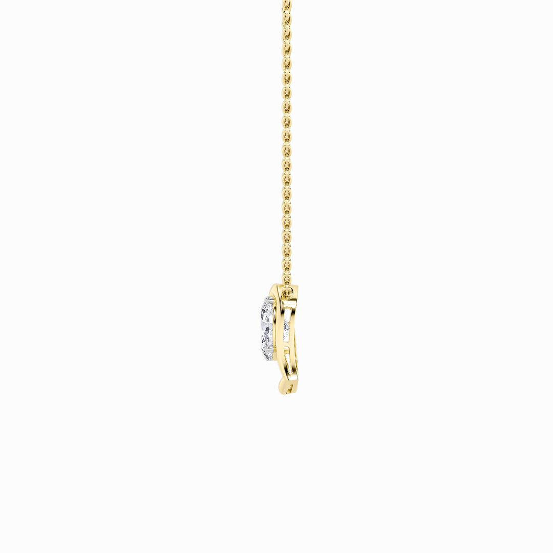 2Cttw Oval Shaped Lab Grown Diamond (F/VS) Heart Shaped Pendant in 14K Gold