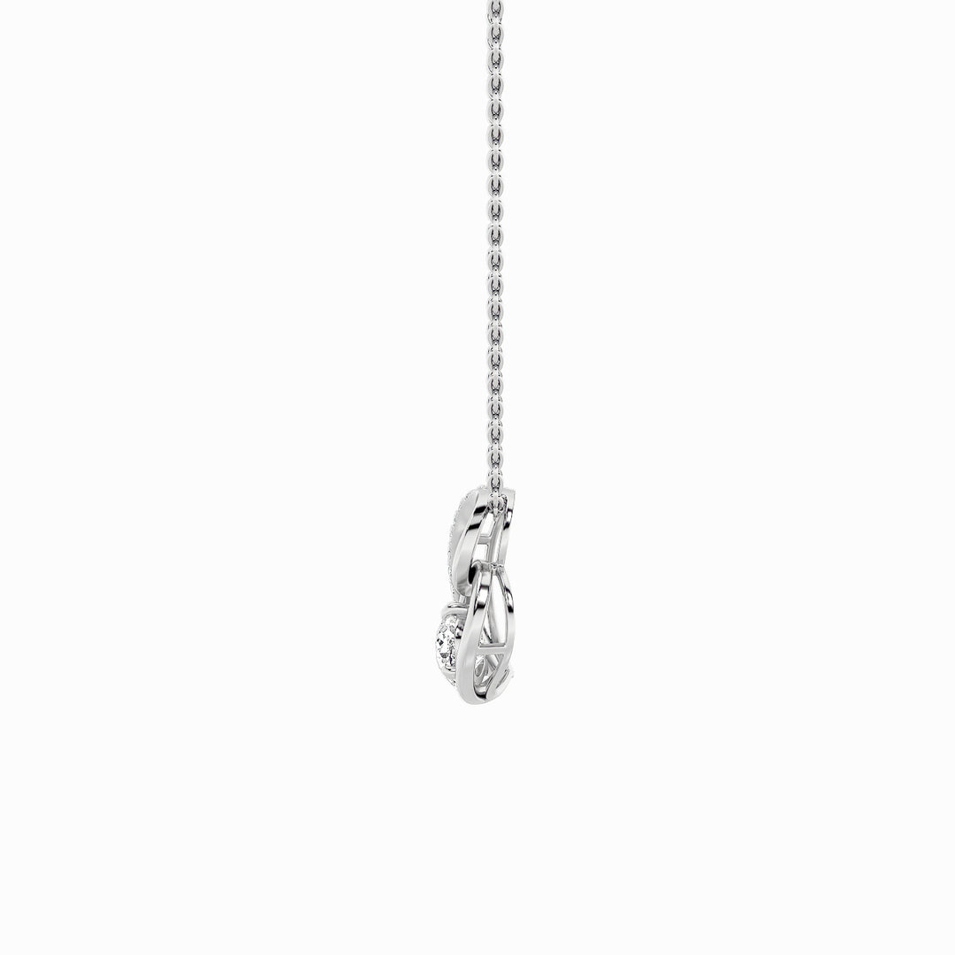 2Cttw Pear Shaped Lab Grown Diamond (F/VS) Heart Shaped Pendant in 14K Gold