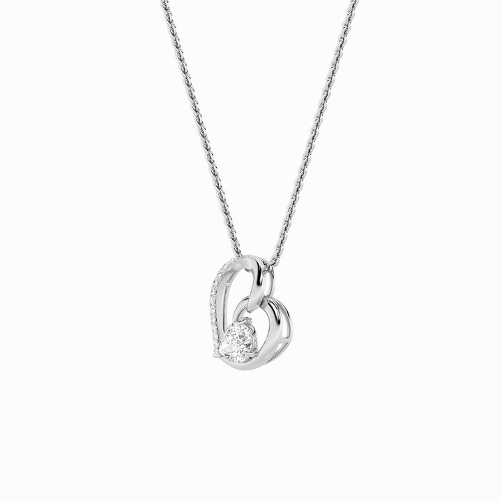 2Cttw Pear Shaped Lab Grown Diamond (F/VS) Heart Shaped Pendant in 14K Gold