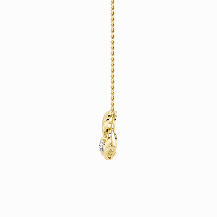 2Cttw Pear Shaped Lab Grown Diamond (F/VS) Heart Shaped Pendant in 14K Gold