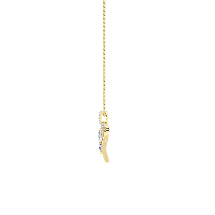 2.5Cttw Marquise Shaped Lab Grown Diamond (F/VS) Heart Shaped Pendant in 14K Gold