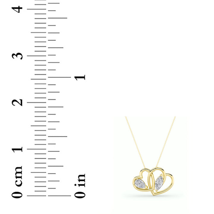 2Cttw Marquise Shaped Lab Grown Diamond (F/VS) Heart Shaped Pendant in 14K Gold