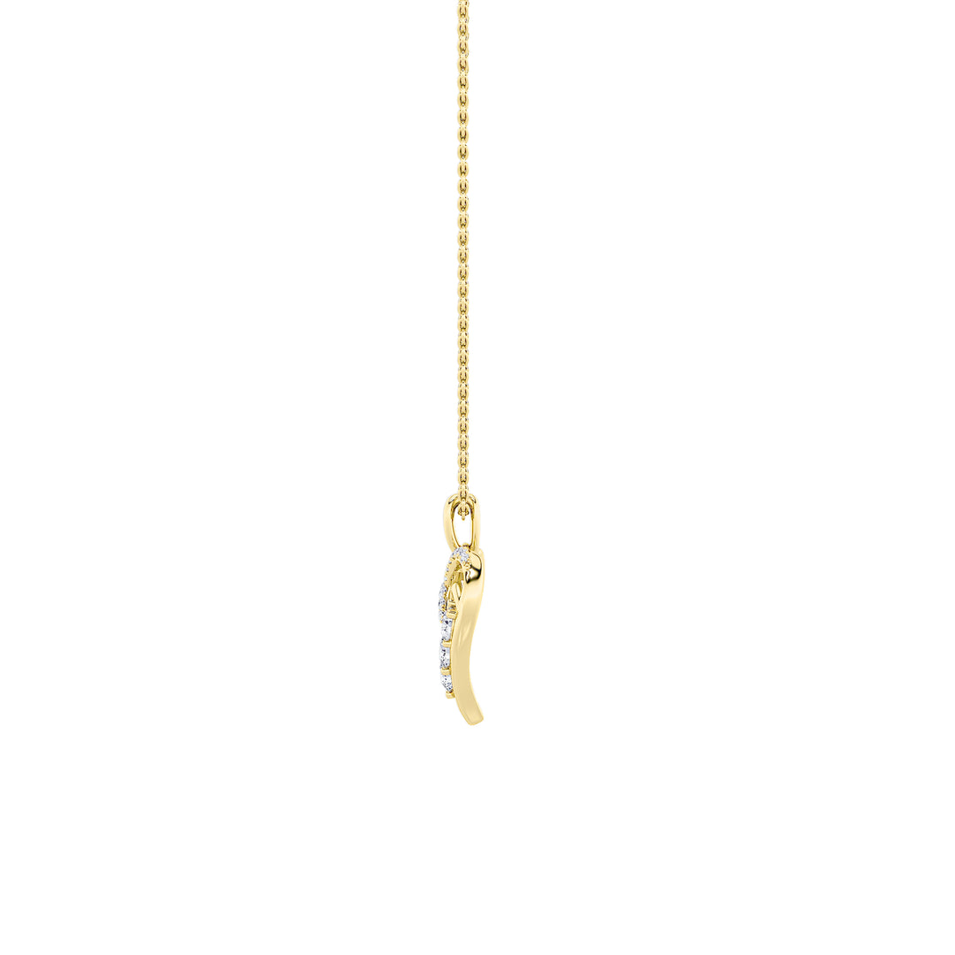 1Cttw Round Shaped Lab Grown Diamond (F/VS) HeartShaped Pendant in 14K Gold