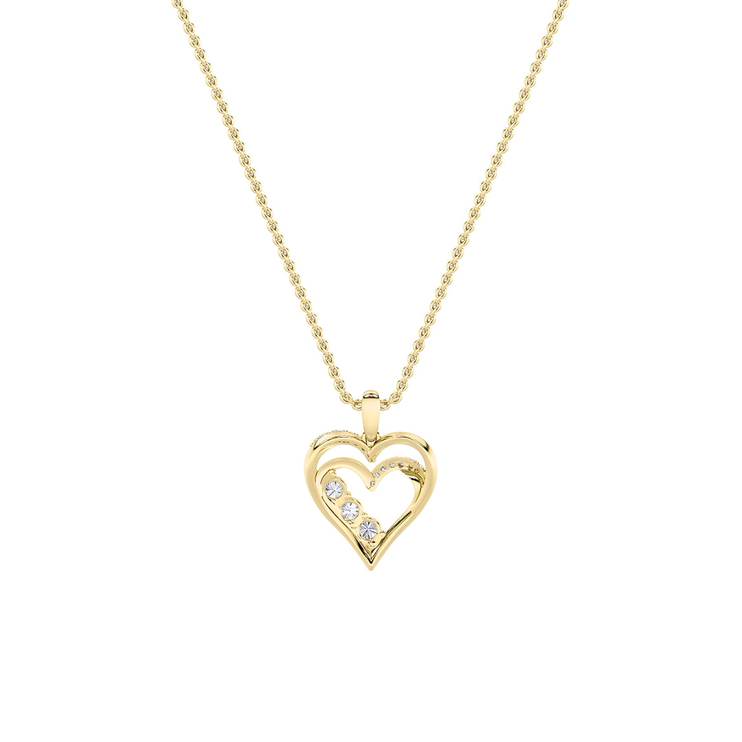 1Cttw Round Shaped Lab Grown Diamond (F/VS) HeartShaped Pendant in 14K Gold