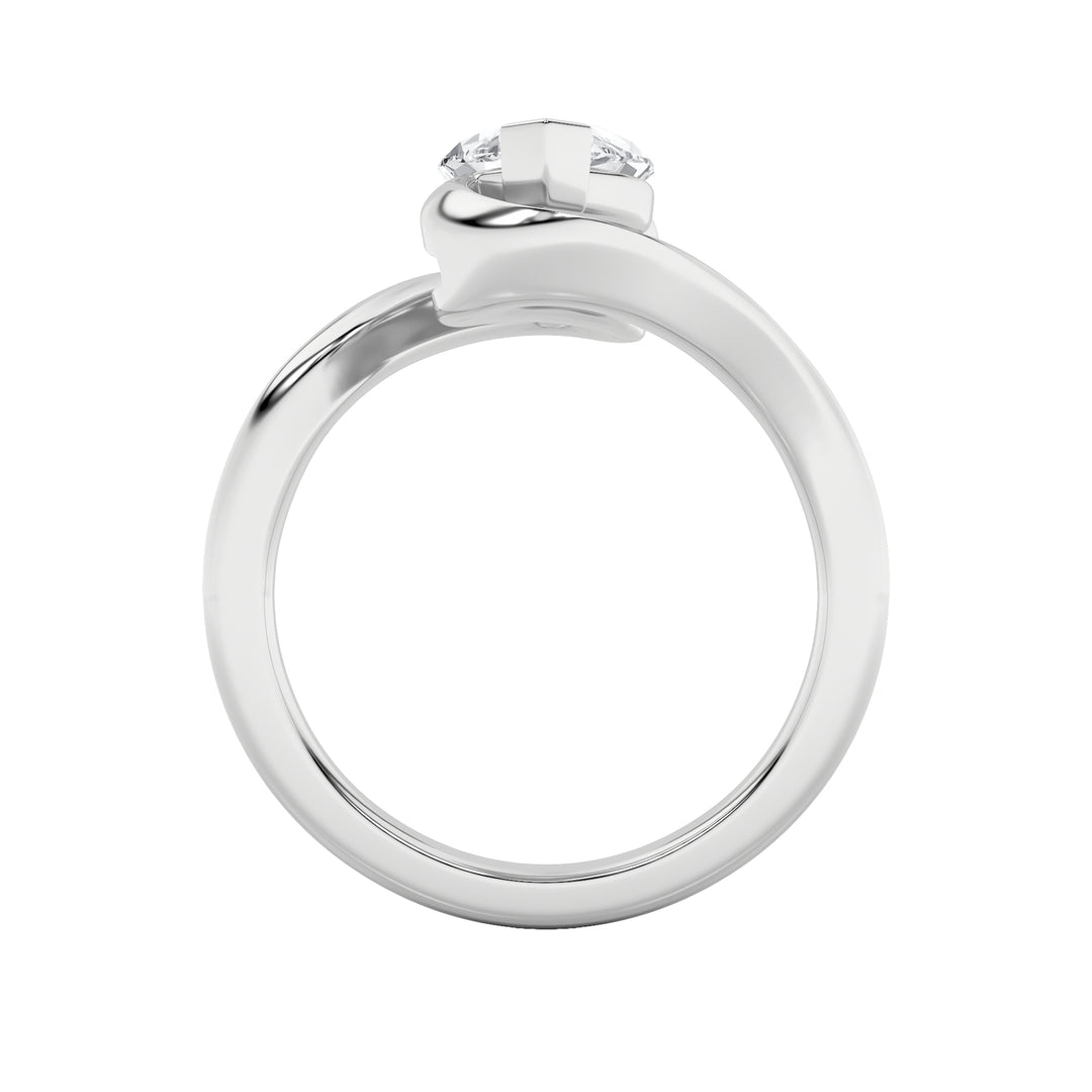 2Cttw Marquise Shaped Lab Grown Diamond (F/VS) Swirl Engagement Ring in 14K Gold