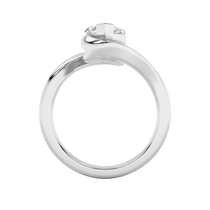 2Cttw Marquise Shaped Lab Grown Diamond (F/VS) Swirl Engagement Ring in 14K Gold