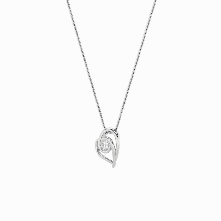 1Cttw Round Shaped Lab Grown Diamond (F/VS) HeartShaped Pendant in 14K Gold