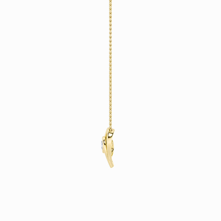 1Cttw Round Shaped Lab Grown Diamond (F/VS) HeartShaped Pendant in 14K Gold