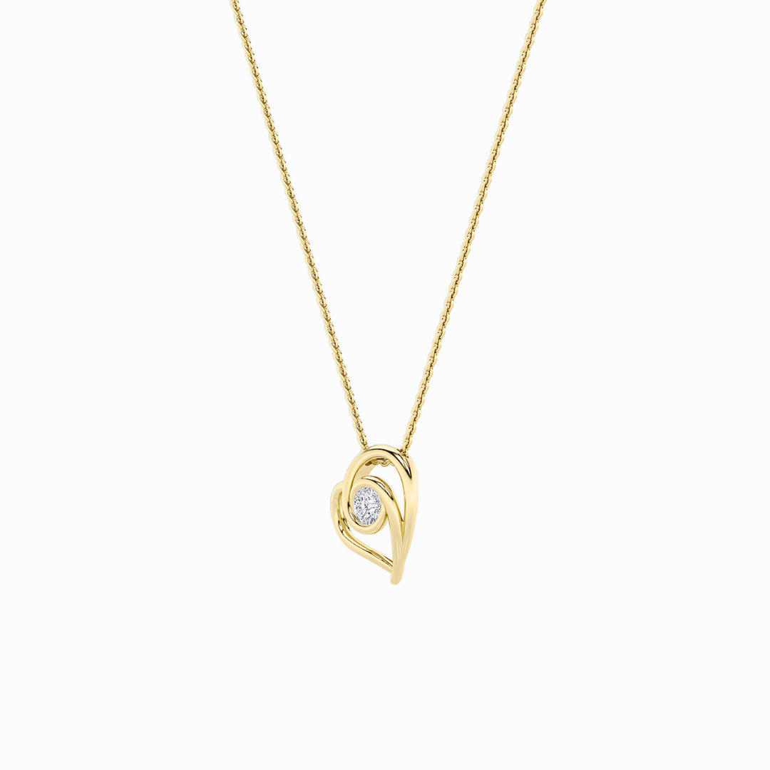 1Cttw Round Shaped Lab Grown Diamond (F/VS) HeartShaped Pendant in 14K Gold