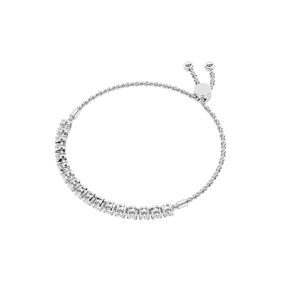 1CTW Round Shaped Lab Grown Diamond (F/VS) Bolo Bracelet in 14K Gold