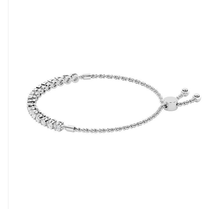 1CTW Round Shaped Lab Grown Diamond (F/VS) Bolo Bracelet in 14K Gold