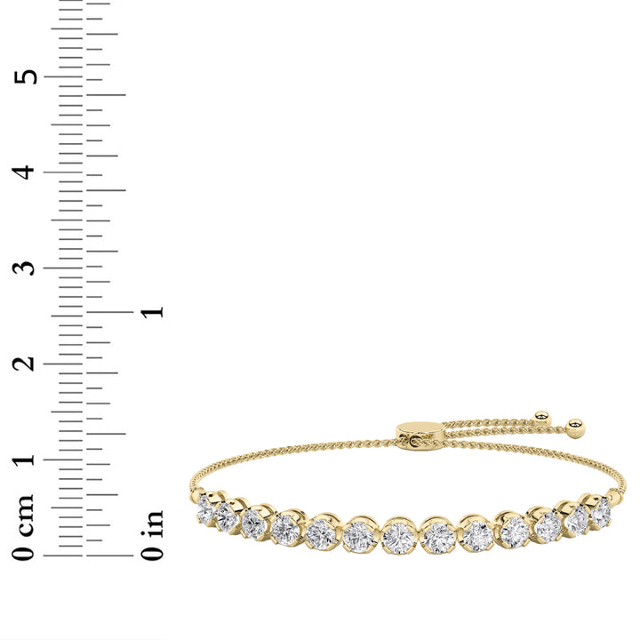 2.5Cttw Round Shaped Lab Grown Diamond (F/VS) Bolo Bracelet in 14K Gold