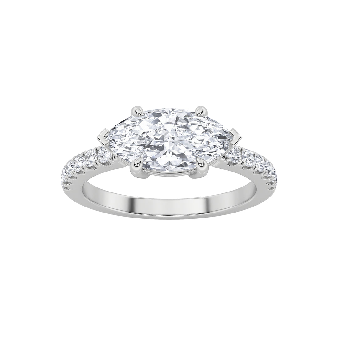 14KW 1.5ct Lab Diamond Marquise Solitaire Ring