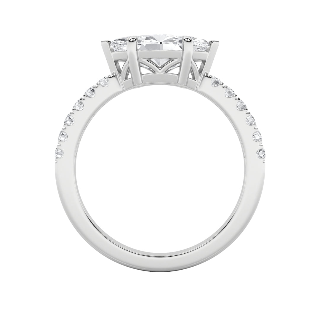 1.5CTW Marquise Shaped Lab Grown Diamond (F/VS) East West Accented Ring in 14K Gold