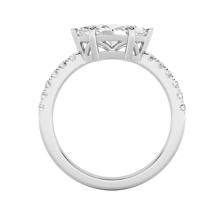 1.5CTW Marquise Shaped Lab Grown Diamond (F/VS) East West Accented Ring in 14K Gold