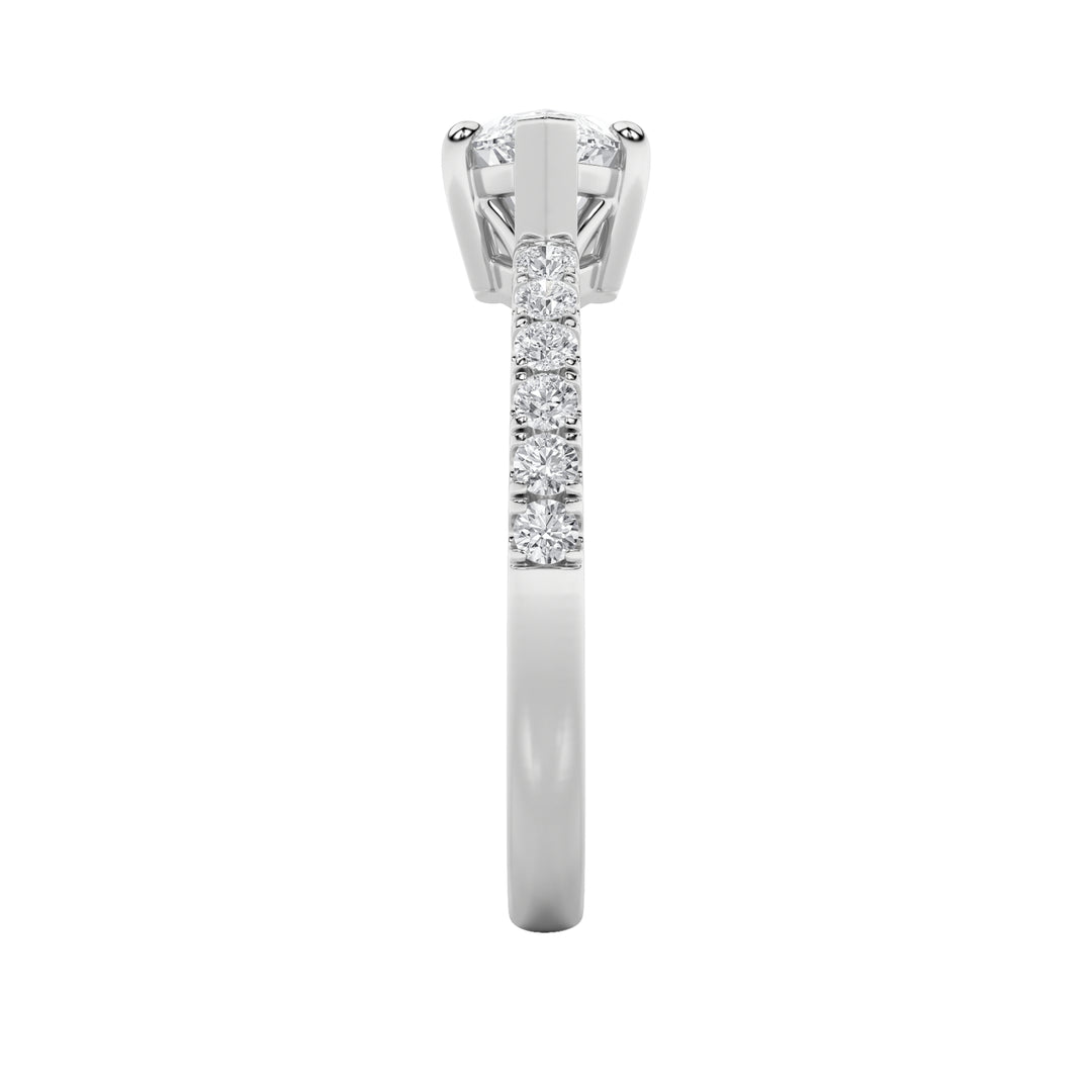 1.5CTW Marquise Shaped Lab Grown Diamond (F/VS) East West Accented Ring in 14K Gold