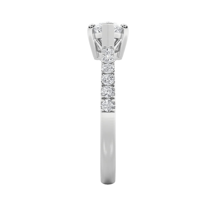 1.5CTW Marquise Shaped Lab Grown Diamond (F/VS) East West Accented Ring in 14K Gold