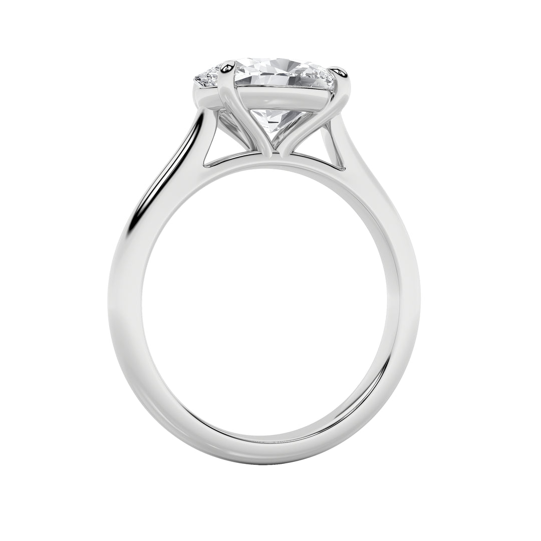 2CTW Oval Shaped Lab Grown Diamond (F/VS) East West Accented Ring in 14K Gold