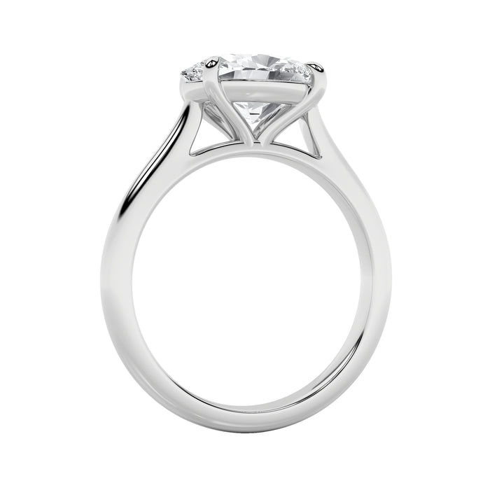 2CTW Oval Shaped Lab Grown Diamond (F/VS) East West Accented Ring in 14K Gold