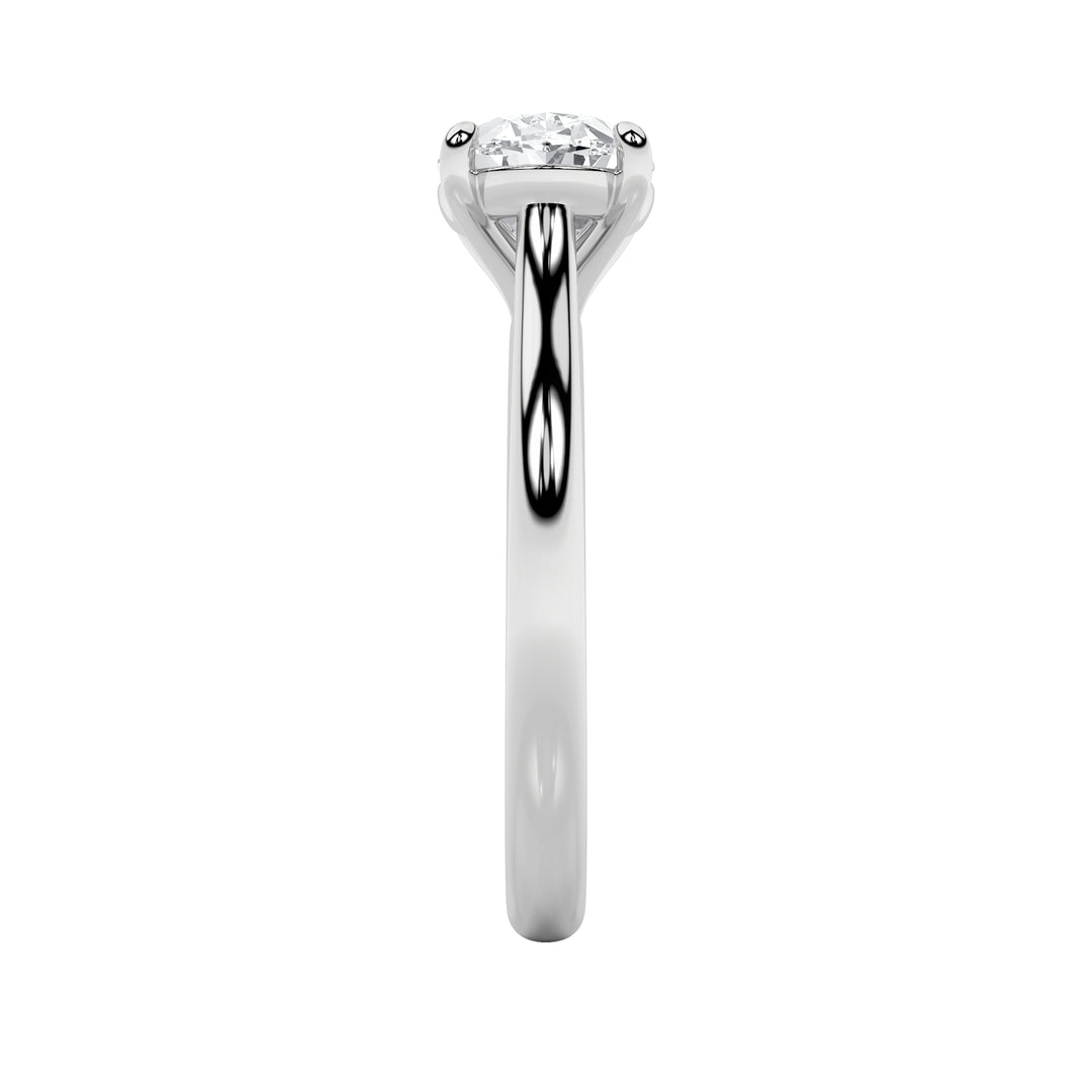 2CTW Oval Shaped Lab Grown Diamond (F/VS) East West Accented Ring in 14K Gold