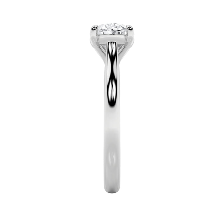 2CTW Oval Shaped Lab Grown Diamond (F/VS) East West Accented Ring in 14K Gold