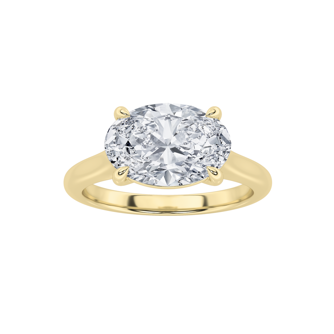 14KY 2.87ct Lab Diamond Oval Solitaire Engagement Ring