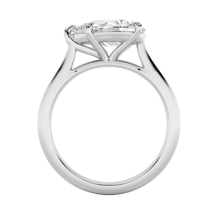 2CTW Pear Shaped Lab Grown Diamond (F/VS) East West Accented Ring in 14K Gold