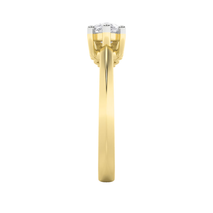 1CTW Pear Shaped Lab Grown Diamond (F/VS) East West Fashion Ring in 14K Gold
