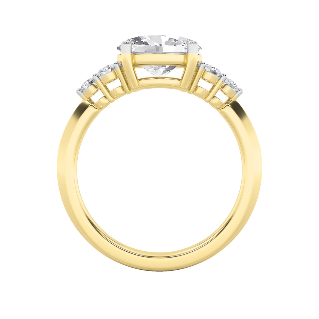 1.5CTW Oval Shaped Lab Grown Diamond (F/VS) East West Five Stone Ring in 14K Gold