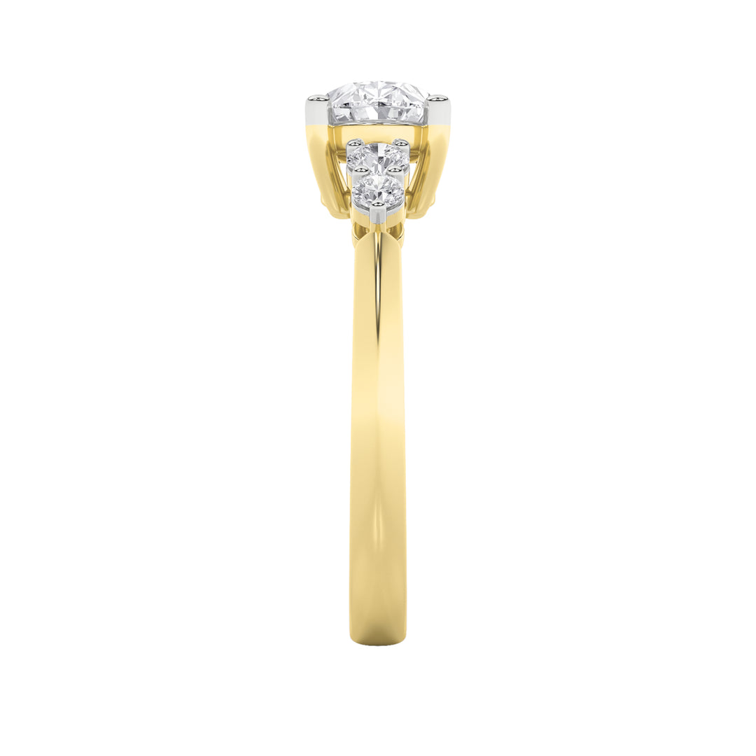 1.5CTW Oval Shaped Lab Grown Diamond (F/VS) East West Five Stone Ring in 14K Gold