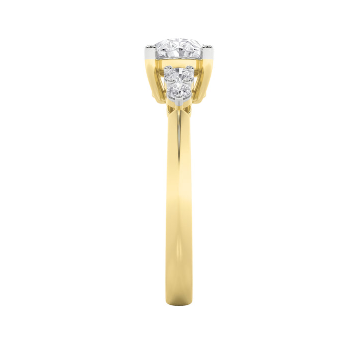 1.5CTW Oval Shaped Lab Grown Diamond (F/VS) East West Five Stone Ring in 14K Gold