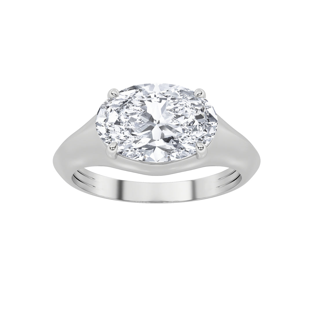 14KW 2ct Lab Oval Diamond Solitaire Engagement Ring