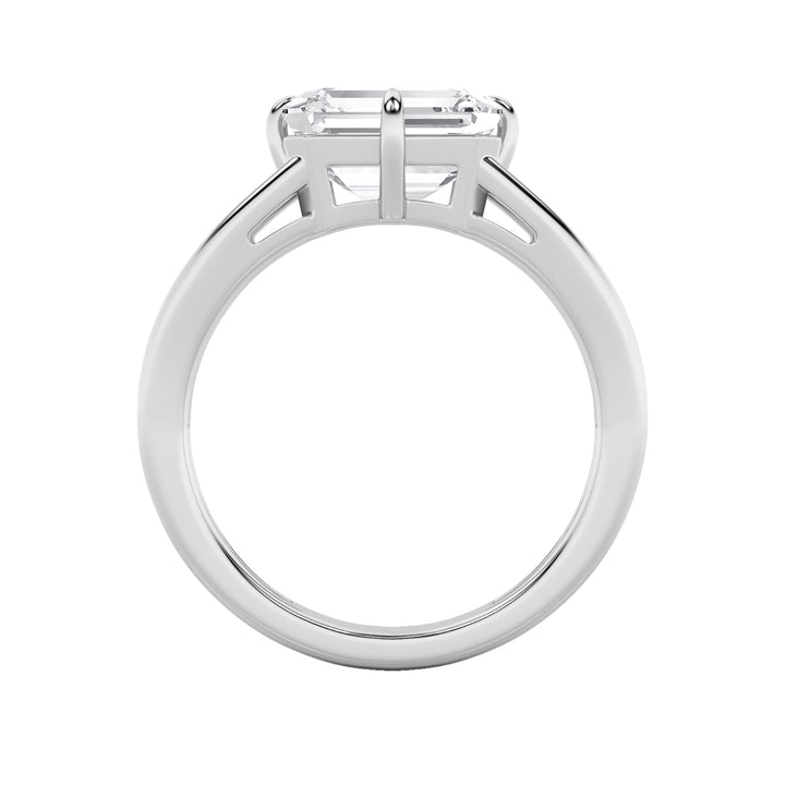 2.5CTW Emerald Shaped Lab Grown Diamond (F/VS) East West Solitaire Ring in 14K Gold
