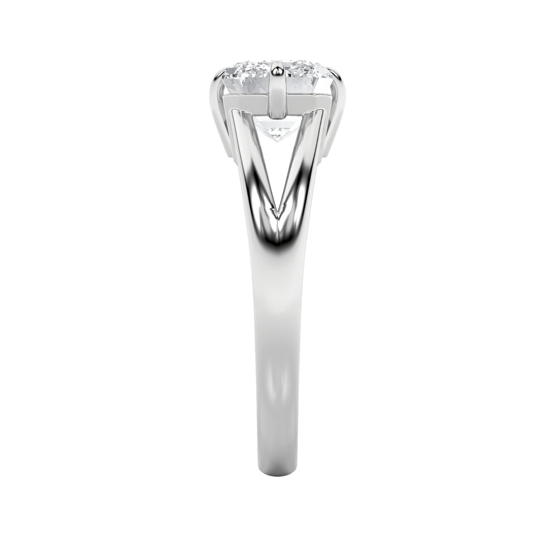 2.5CTW Emerald Shaped Lab Grown Diamond (F/VS) East West Solitaire Ring in 14K Gold