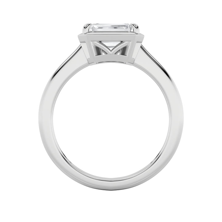1.5CTW Emerald Shaped Lab Grown Diamond (F/VS) East West Solitaire Ring in 14K Gold