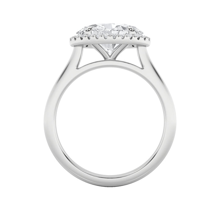 2Cttw Oval Shaped Lab Grown Diamond (F/VS) East West Accented Solitaire Ring in 14K Gold