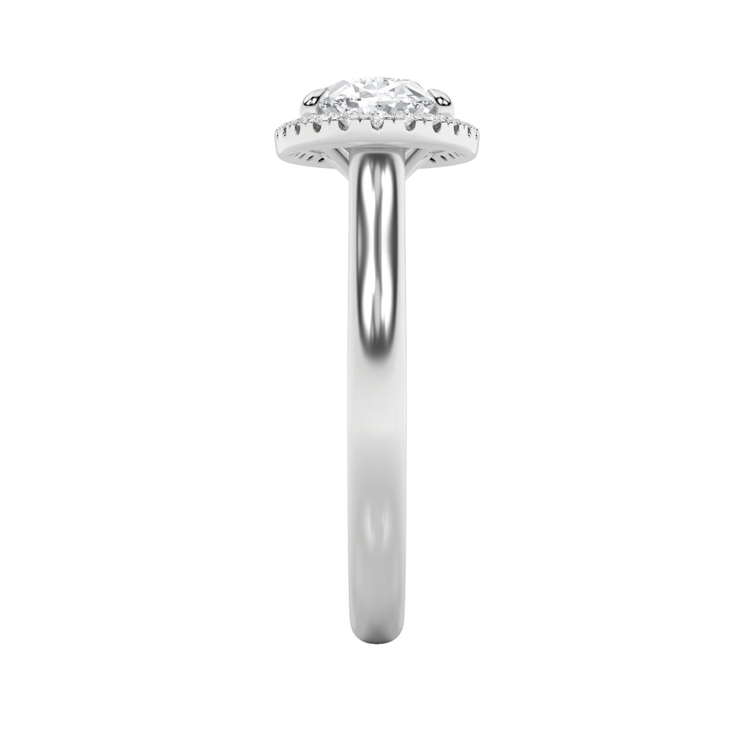 2Cttw Oval Shaped Lab Grown Diamond (F/VS) East West Accented Solitaire Ring in 14K Gold