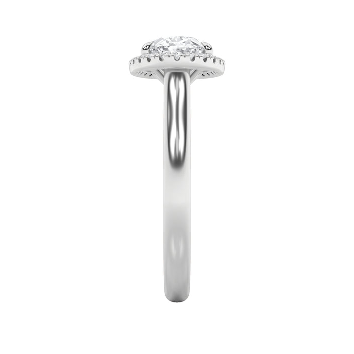 2Cttw Oval Shaped Lab Grown Diamond (F/VS) East West Accented Solitaire Ring in 14K Gold