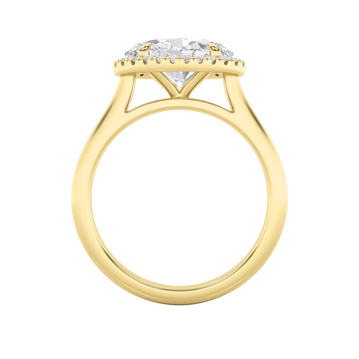 2Cttw Oval Shaped Lab Grown Diamond (F/VS) East West Accented Solitaire Ring in 14K Gold
