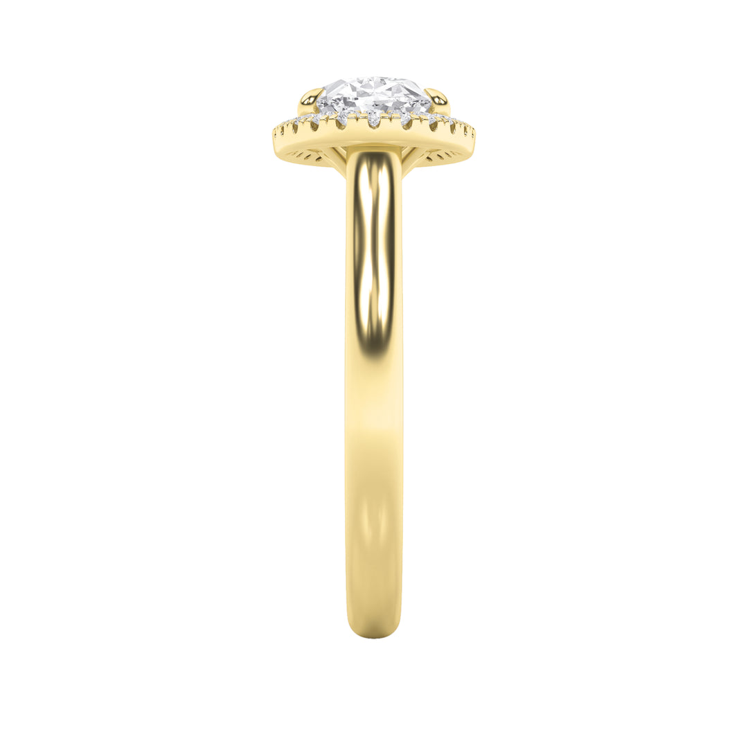 2Cttw Oval Shaped Lab Grown Diamond (F/VS) East West Accented Solitaire Ring in 14K Gold