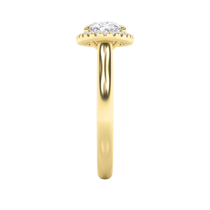 2Cttw Oval Shaped Lab Grown Diamond (F/VS) East West Accented Solitaire Ring in 14K Gold