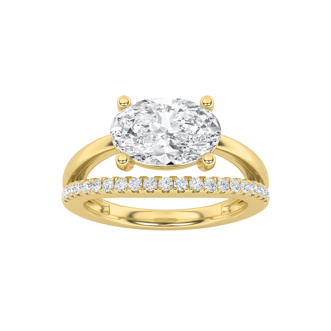 14KY 2ct Lab Oval Diamond Solitaire Engagement Ring