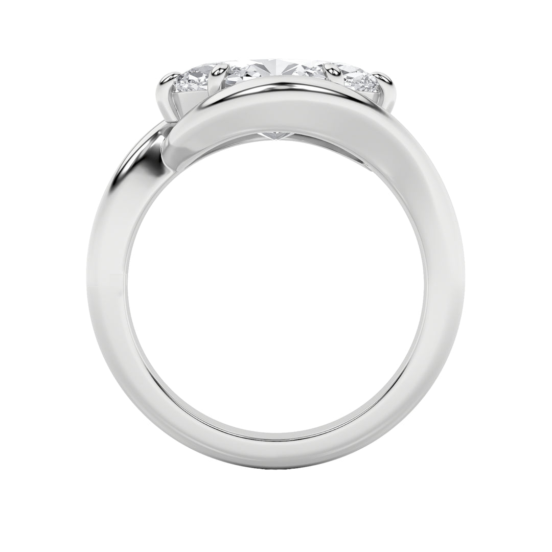 2Cttw Marquise Shaped Lab Grown Diamond (F/VS) East West Solitaire Ring in 14K Gold