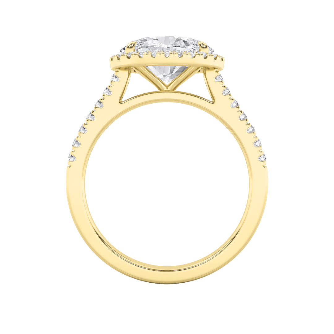 2CTW Oval Shaped Lab Grown Diamond (F/VS) East West Accented Solitaire Ring in 14K Gold